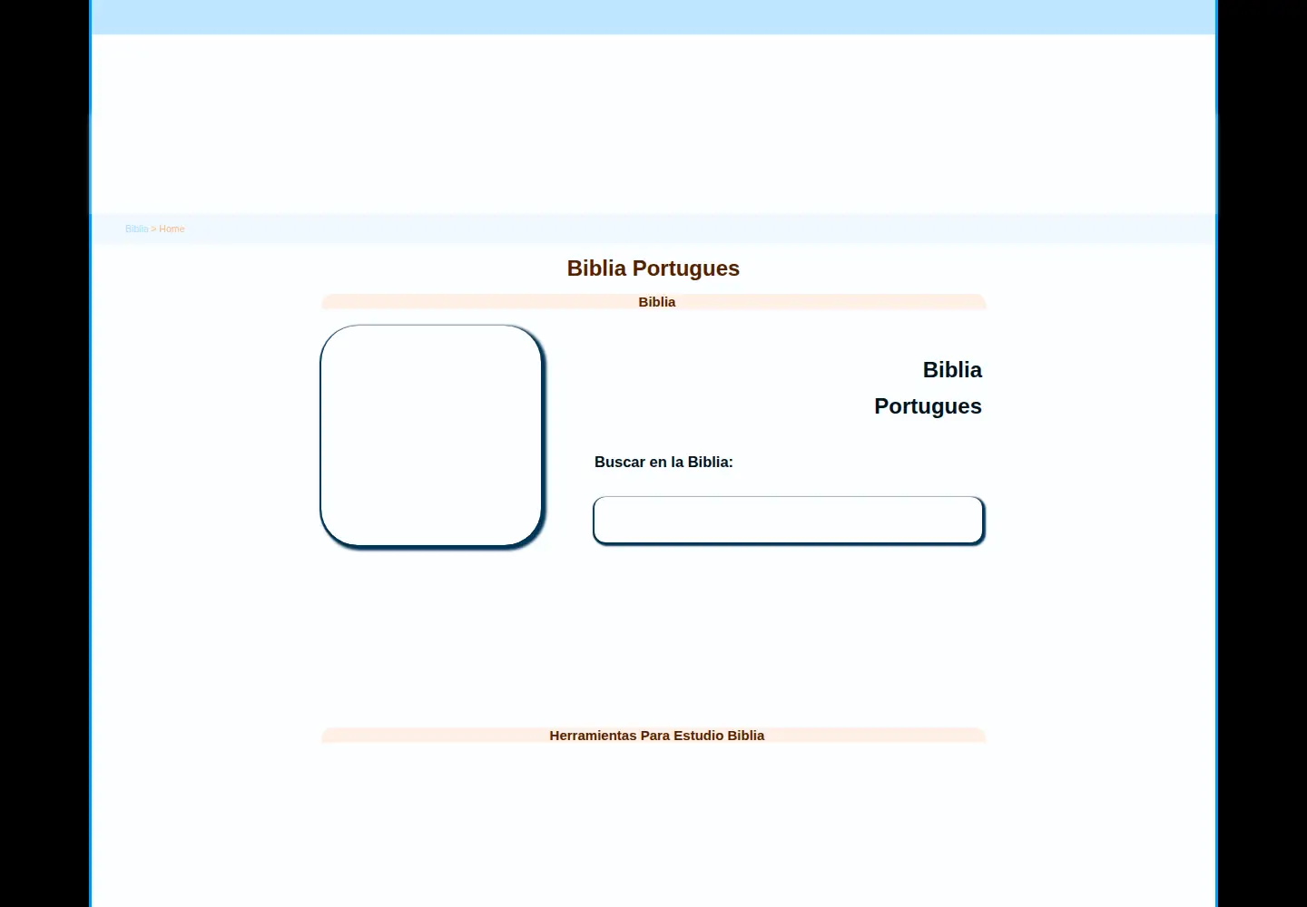 Captured homepage of bibliaportugues.com in the current scan