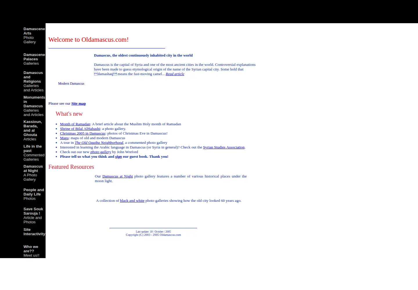 Screenshot of oldamascus.com