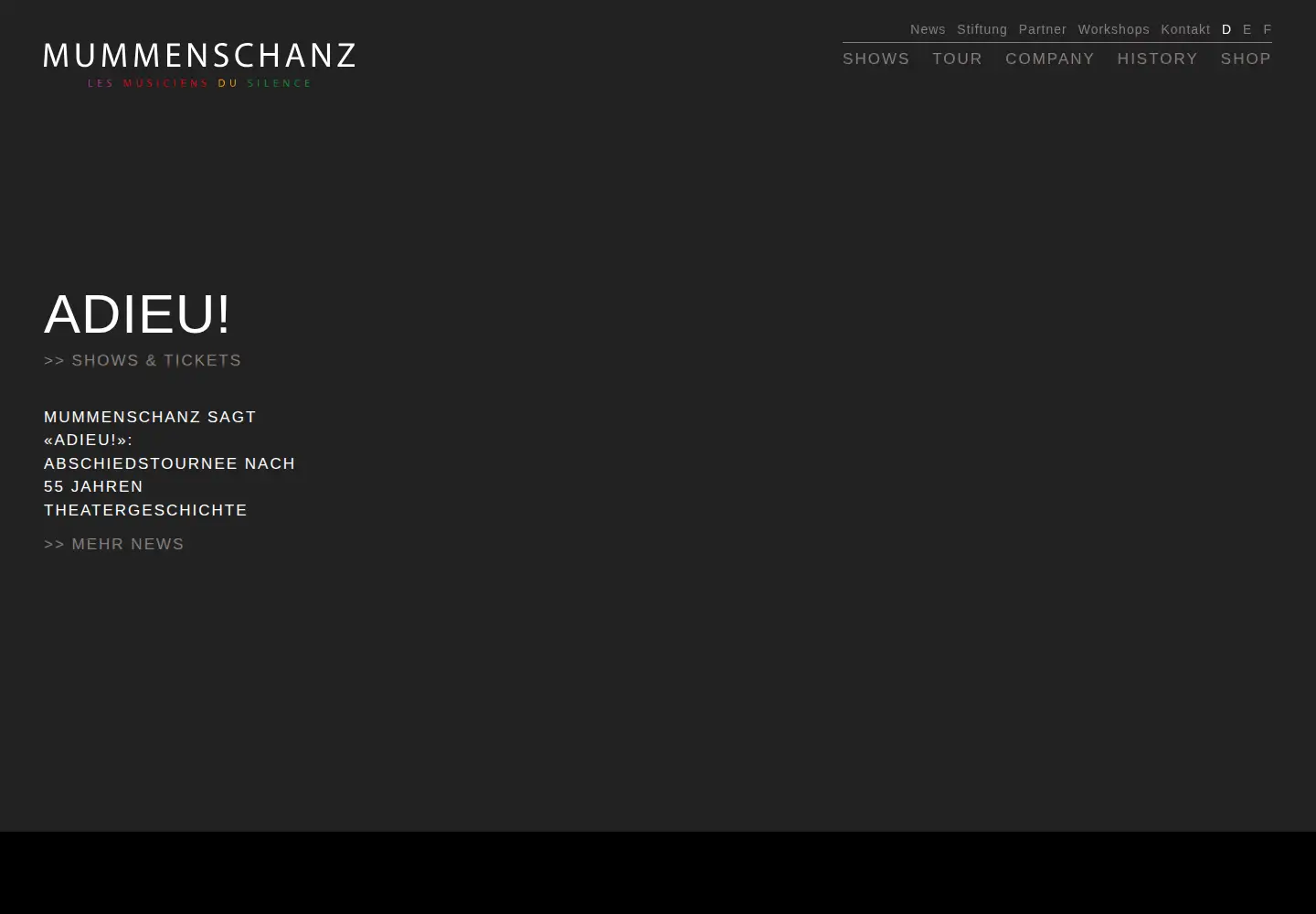 Screenshot of mummenschanz.com