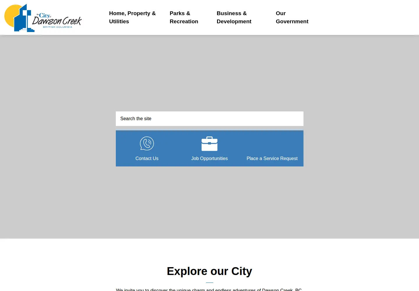 Captured homepage of dawsoncreek.ca in the current scan