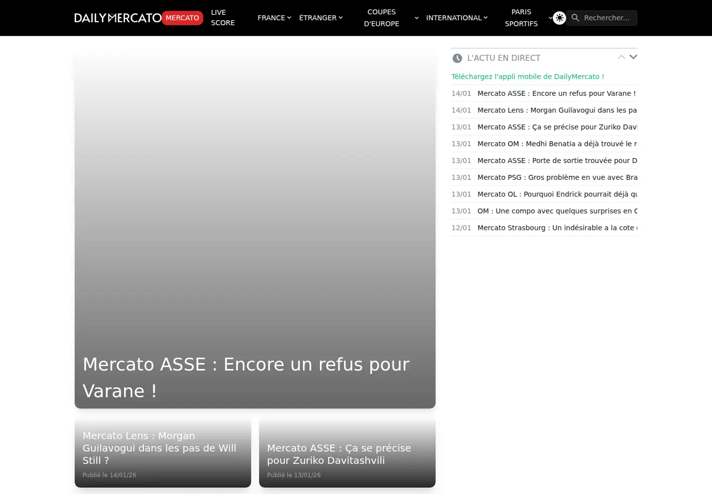 Captured homepage of dailymercato.com in the current scan
