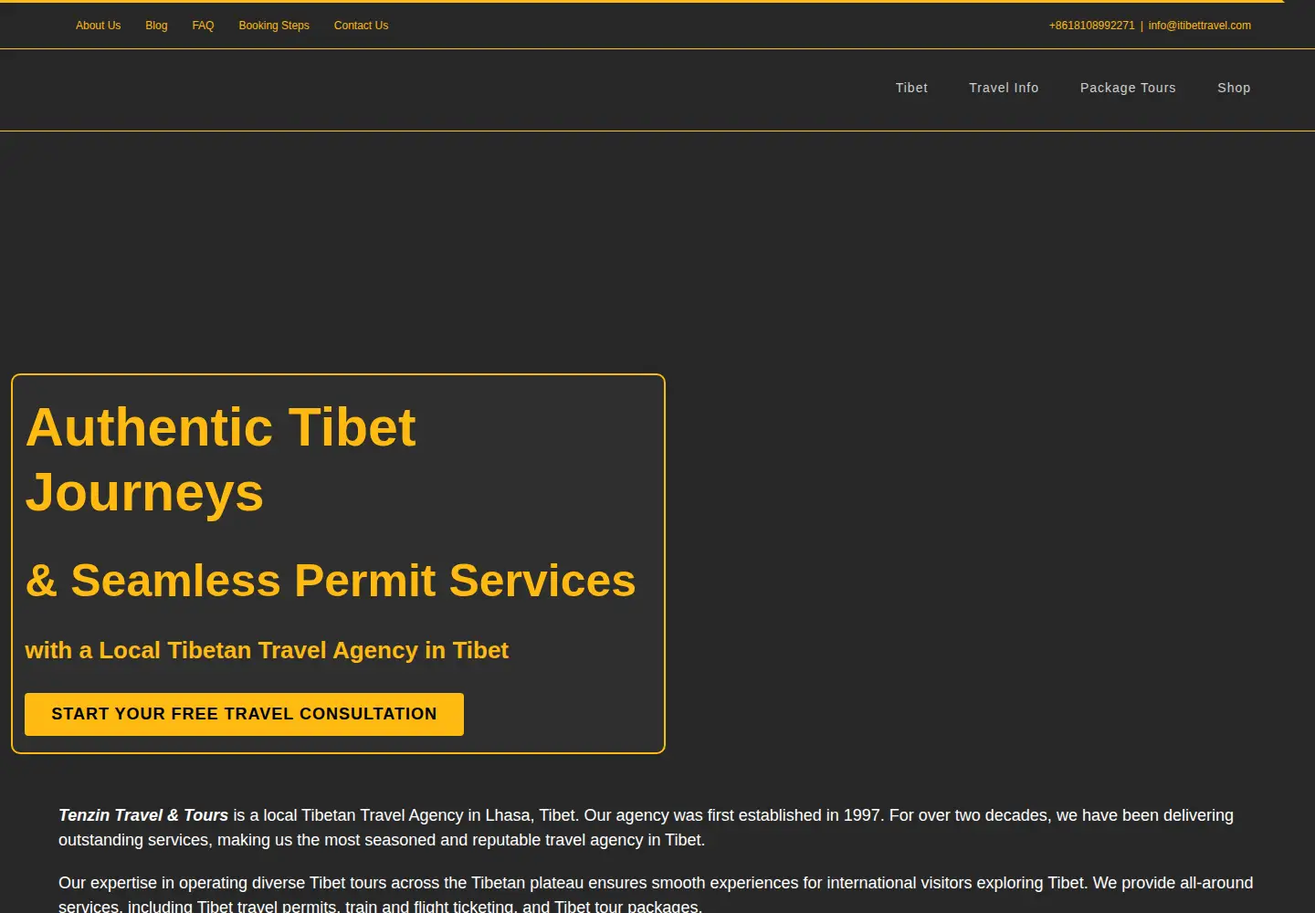 Screenshot of itibettravel.com