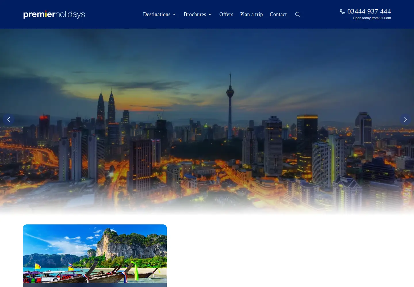 Screenshot of premierholidays.co.uk
