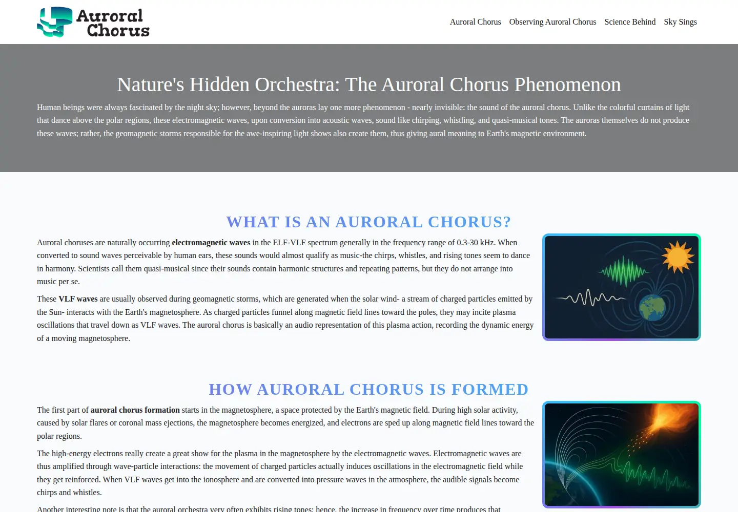 Screenshot of auroralchorus.com