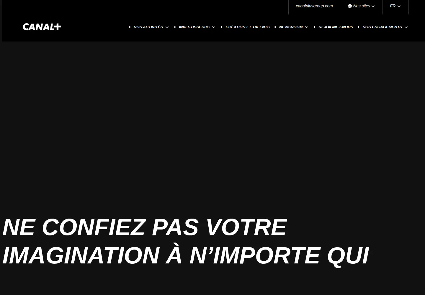 Captured homepage of canalplusgroupe.com in the current scan
