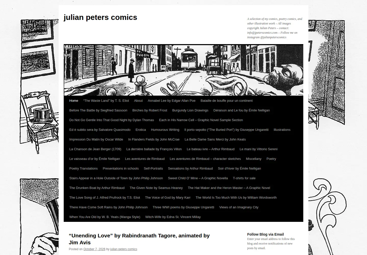Screenshot of julianpeterscomics.com