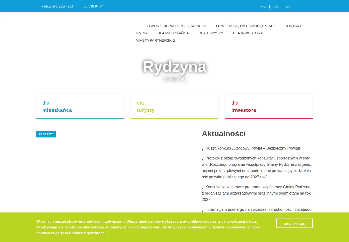 Screenshot of rydzyna.pl