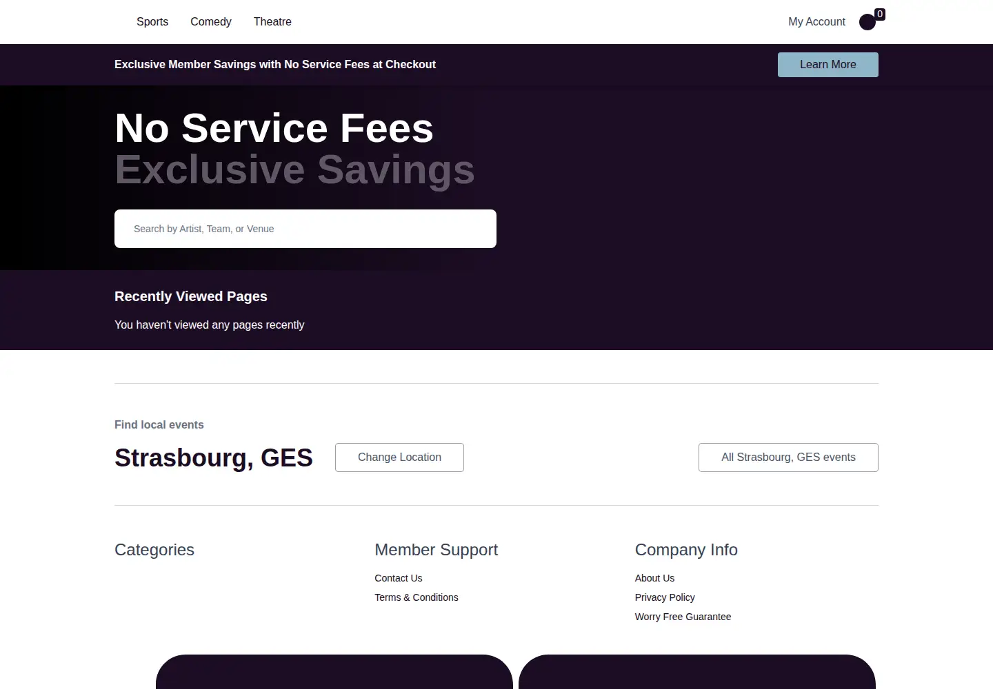 Screenshot of concerts.com