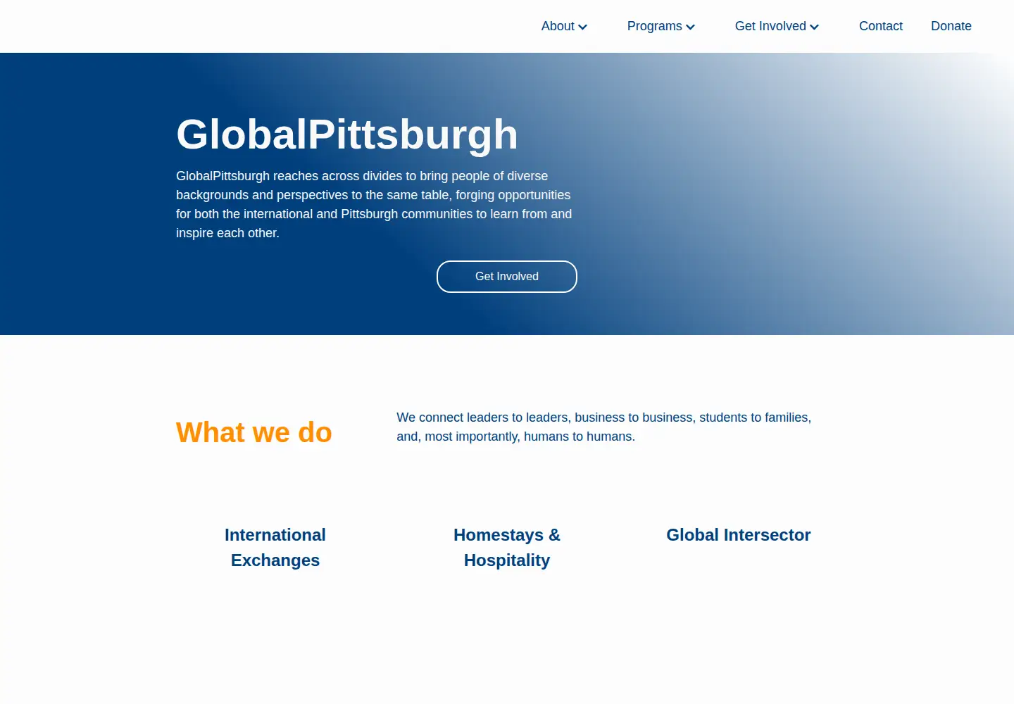 Captured homepage of globalpittsburgh.org in the current scan