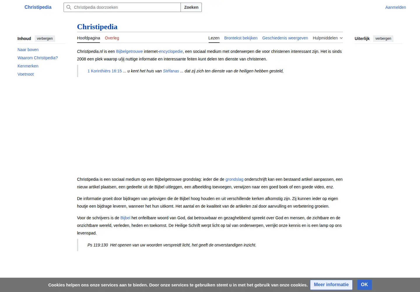 Screenshot of christipedia.nl