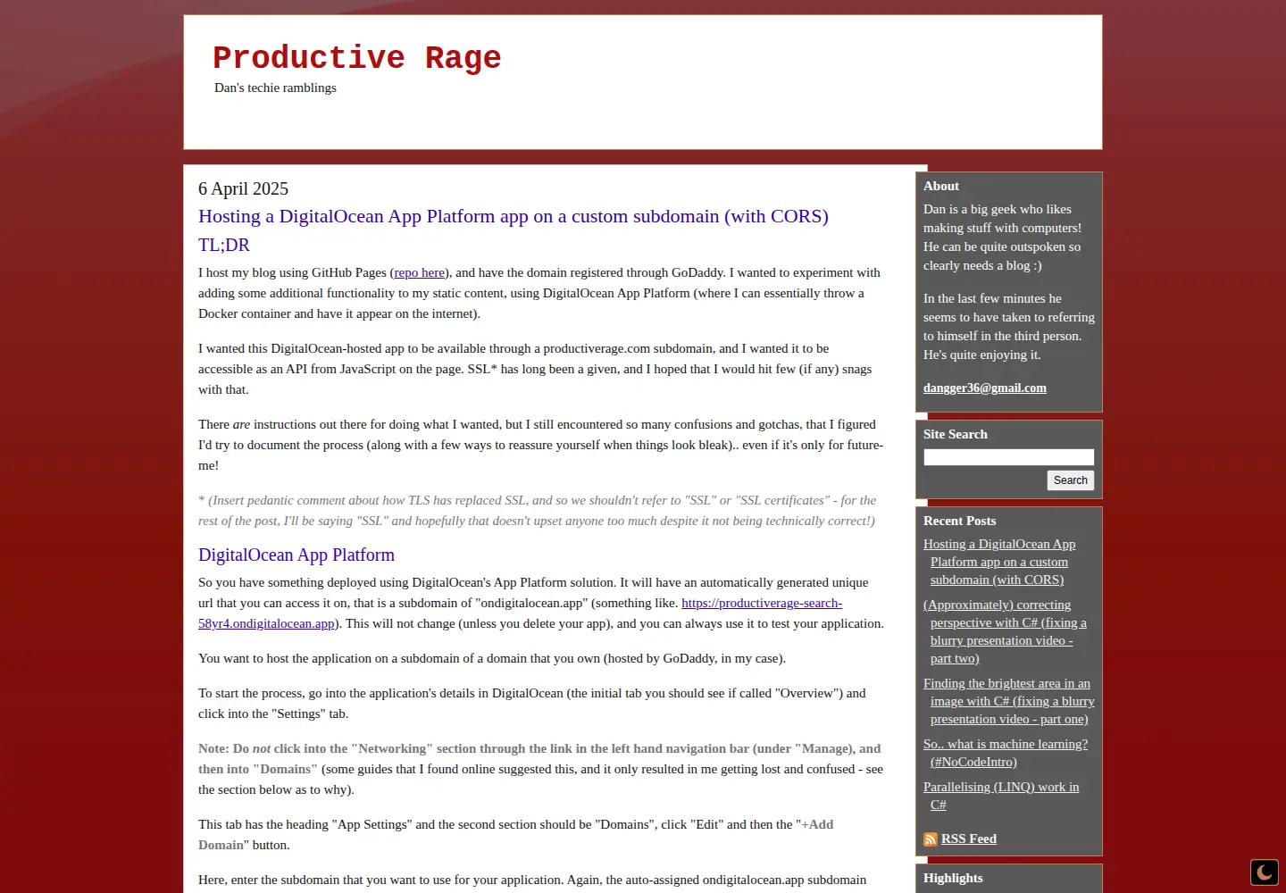 Screenshot of productiverage.com