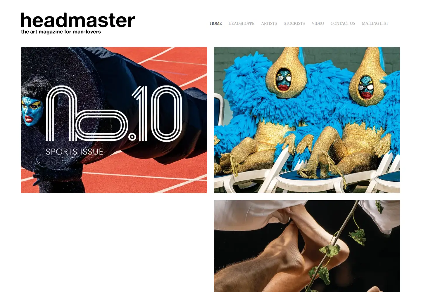 Captured homepage of headmastermagazine.com in the current scan
