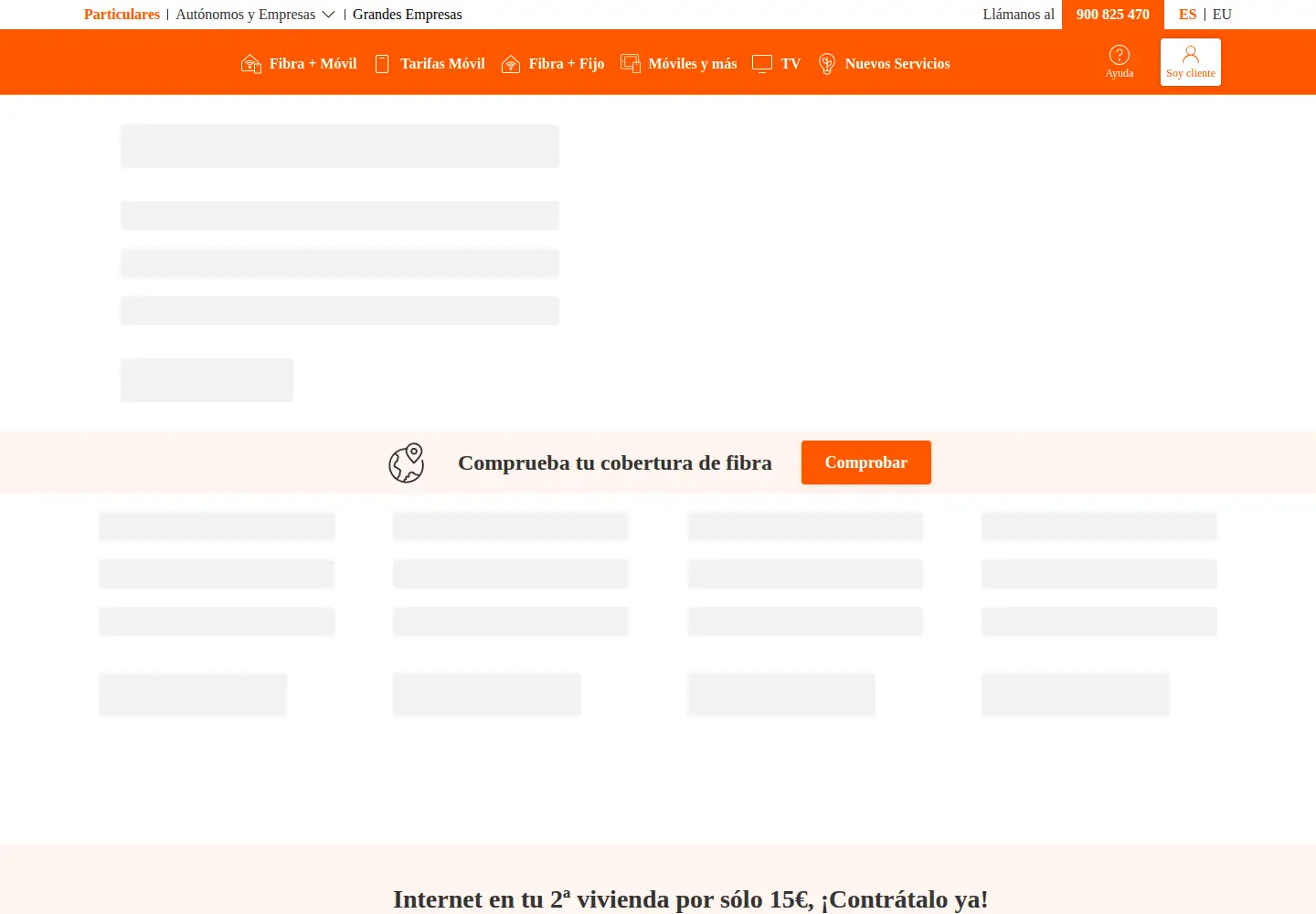 Screenshot of euskaltel.es