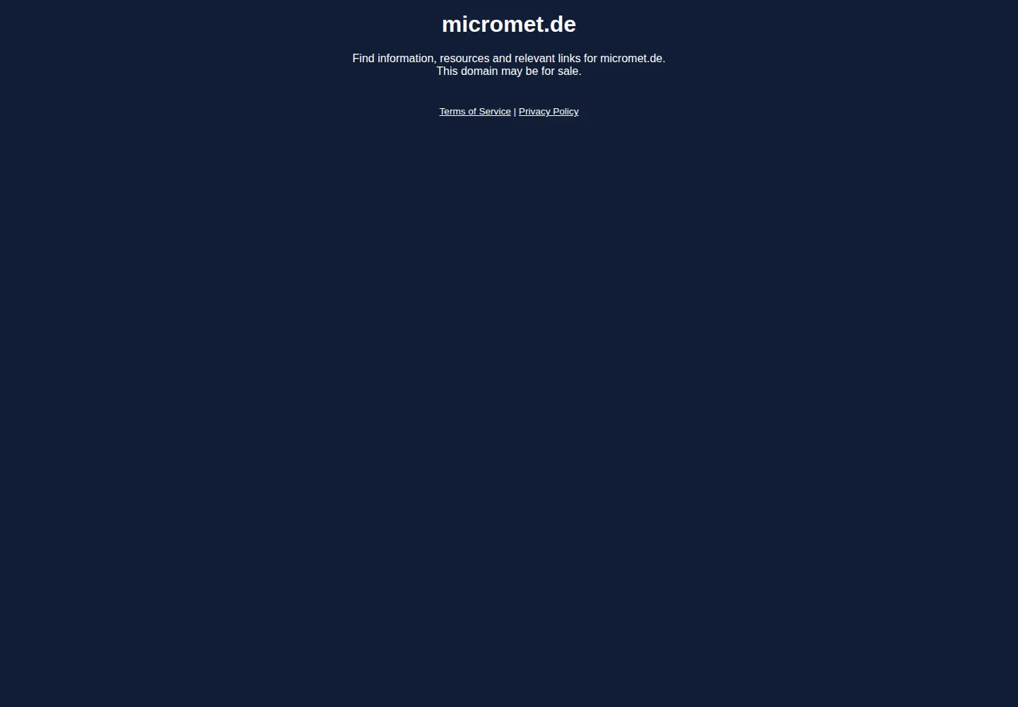 Captured homepage of micromet.de in the current scan