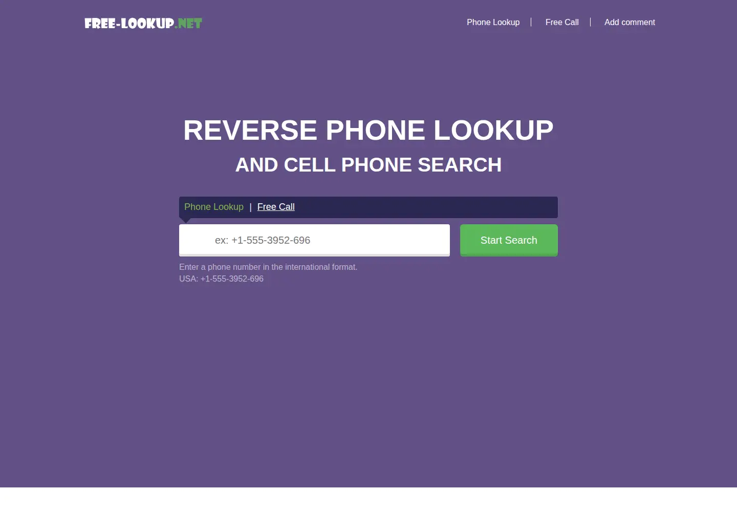 Screenshot of free-lookup.net