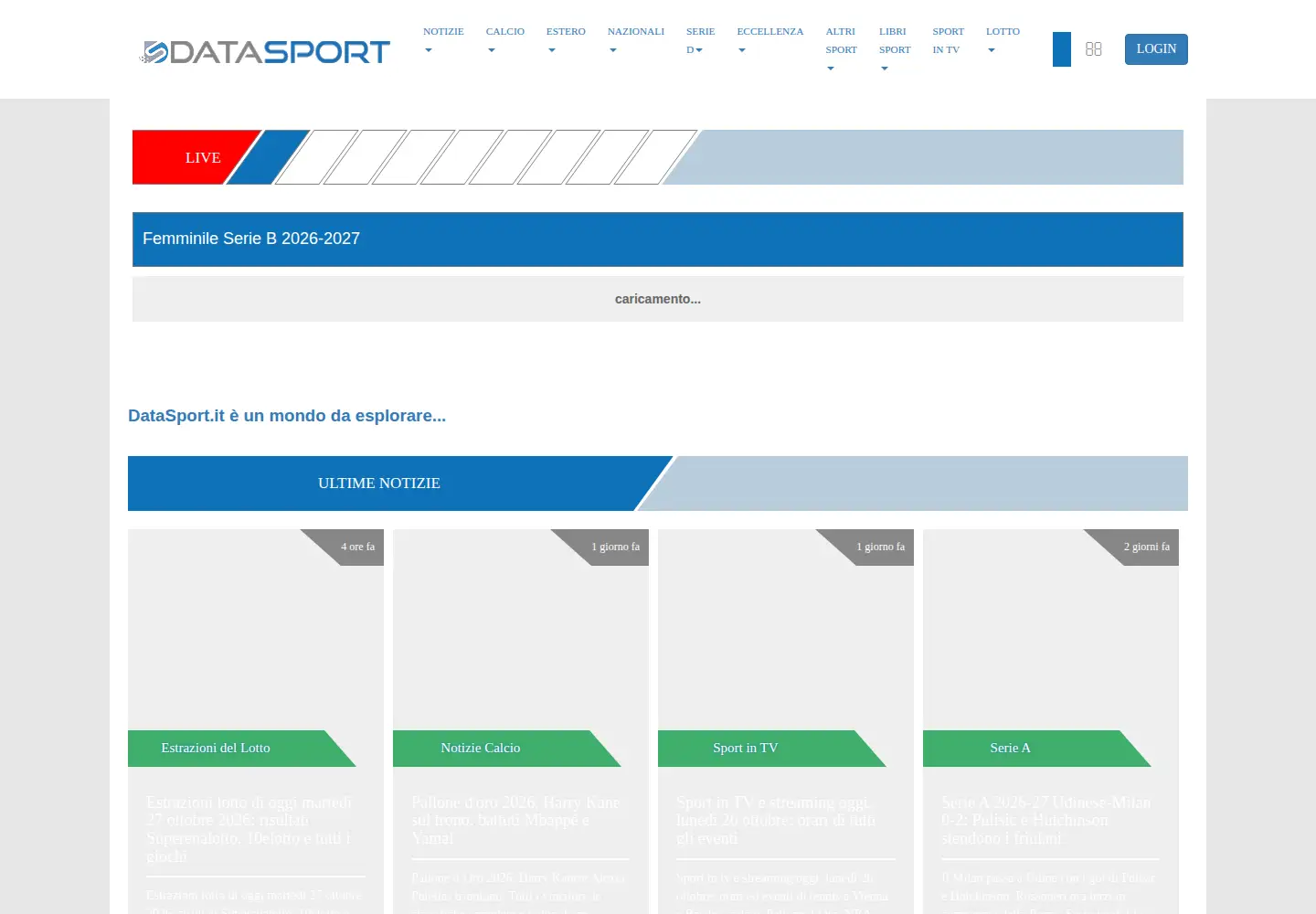 Screenshot of datasport.it