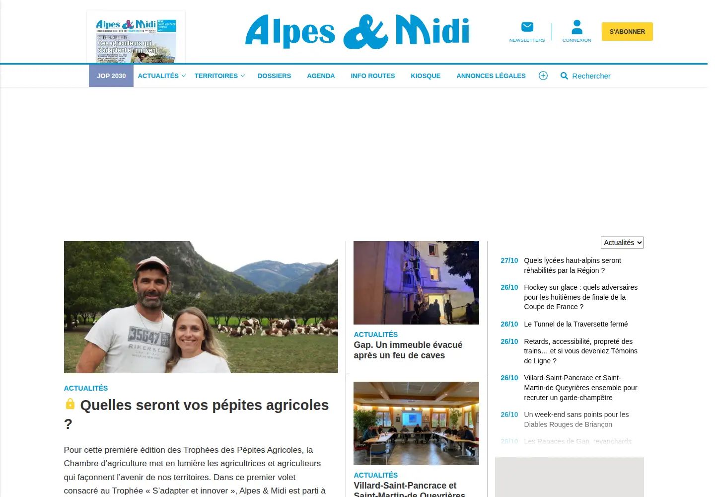 Captured homepage of alpes-et-midi.fr in the current scan