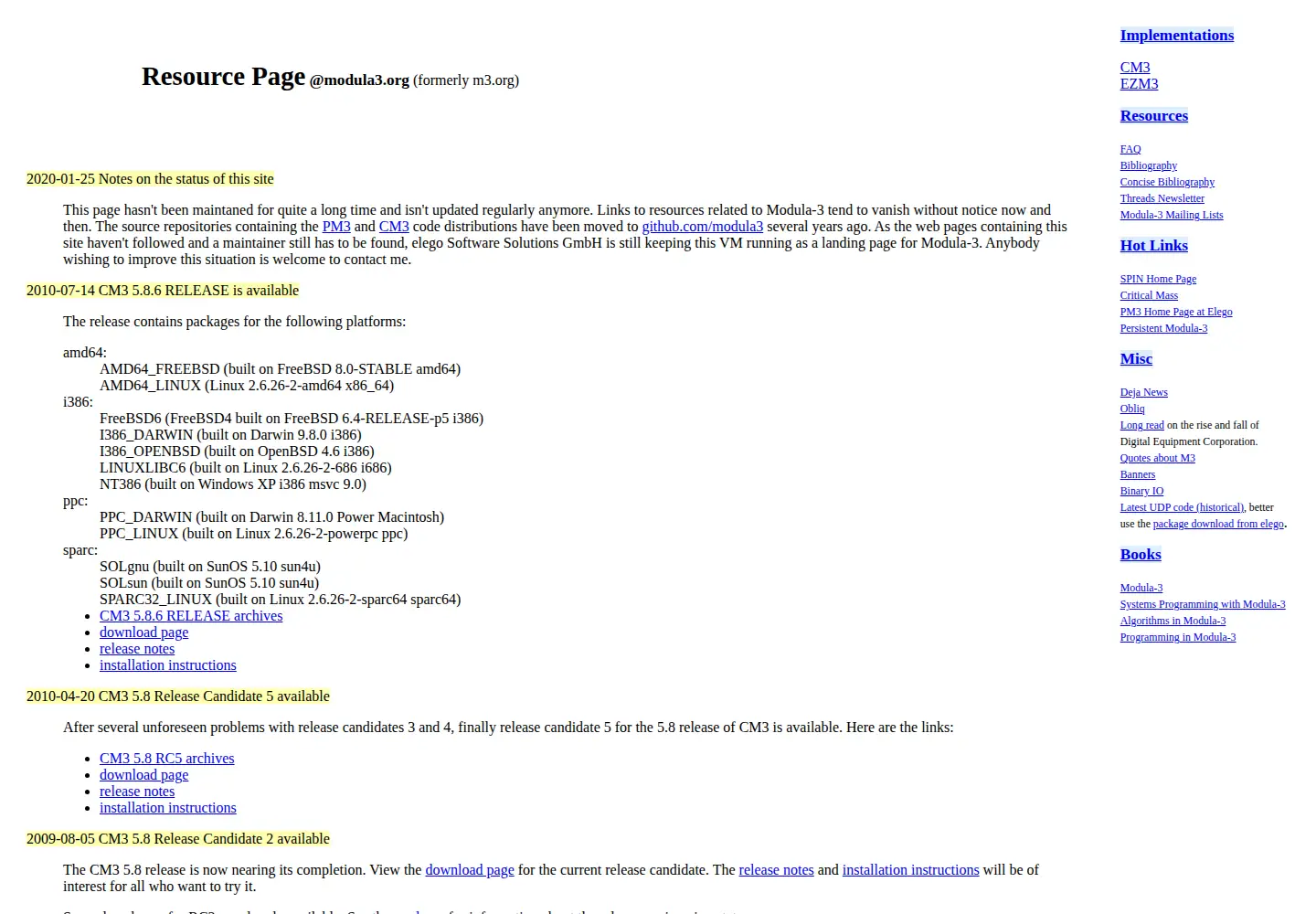Screenshot of modula3.org