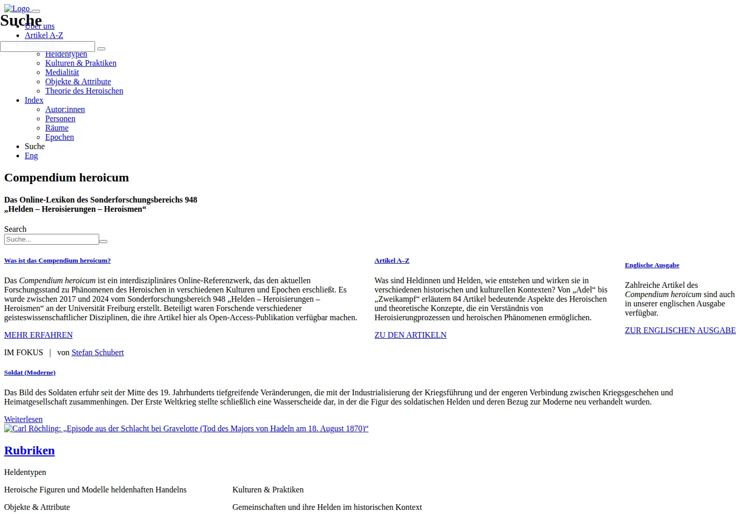 Screenshot of compendium-heroicum.de