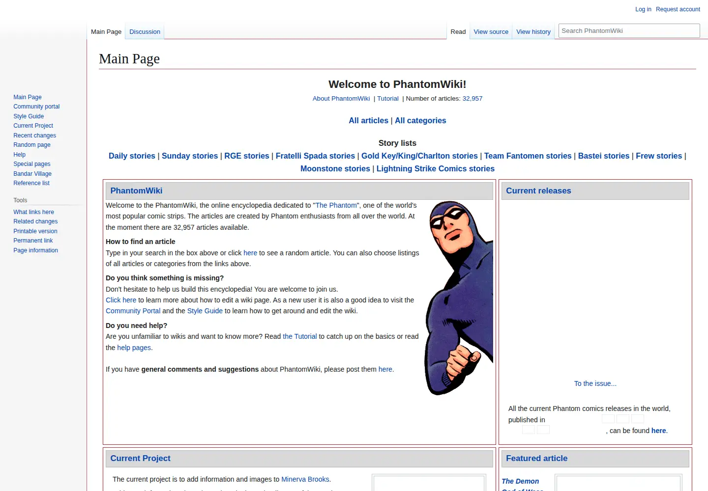 Screenshot of phantomwiki.org