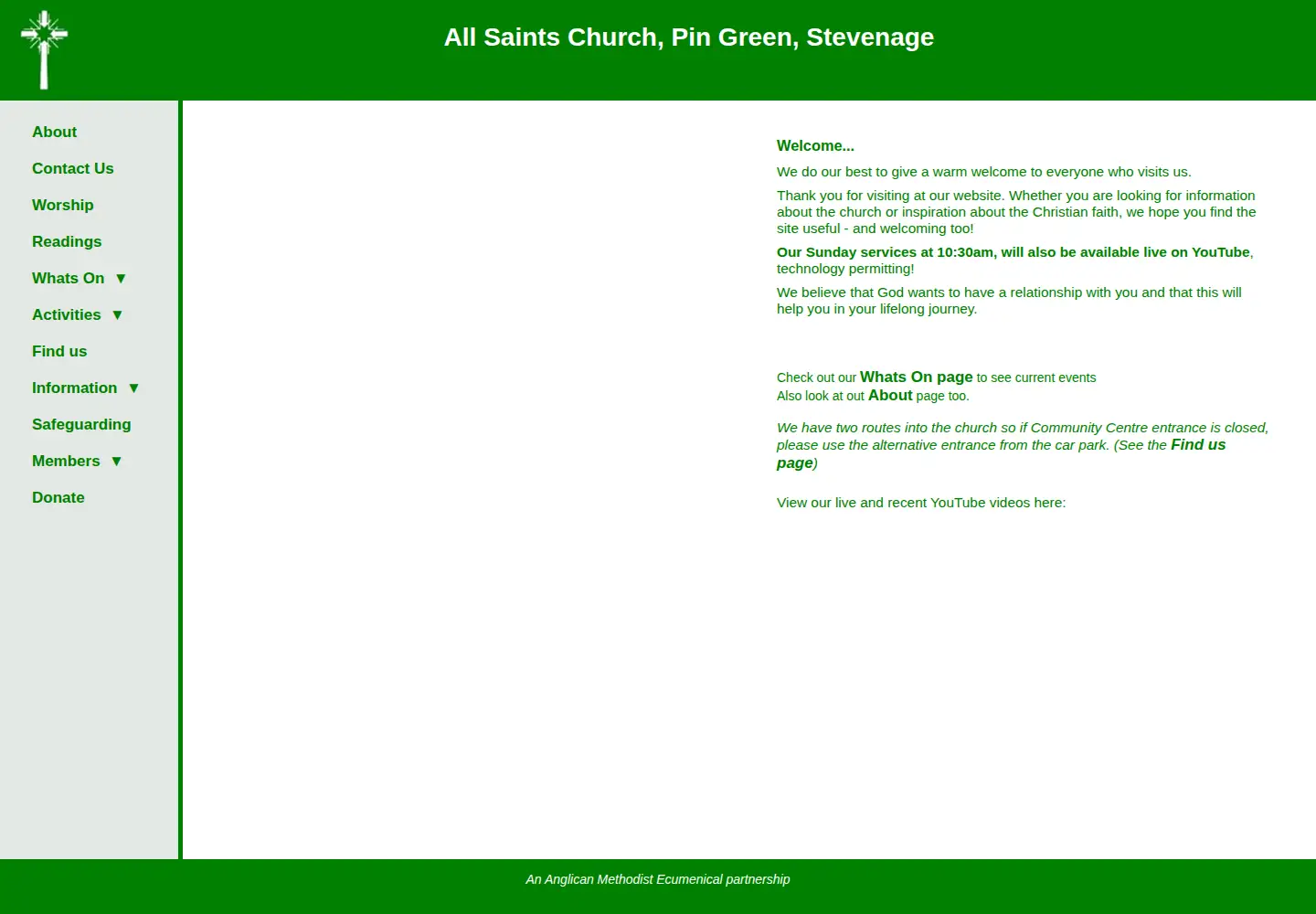 Captured homepage of allsaints-stevenage.org.uk in the current scan