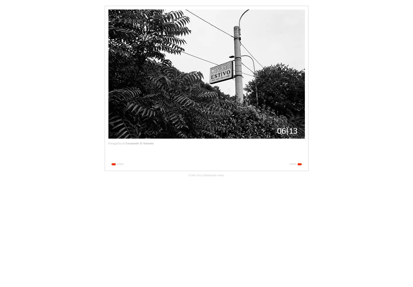 Captured homepage of effettonotteonline.com in the current scan