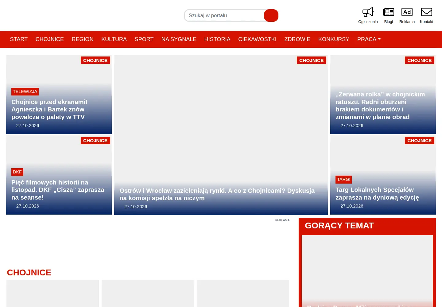 Captured homepage of chojnice24.pl in the current scan