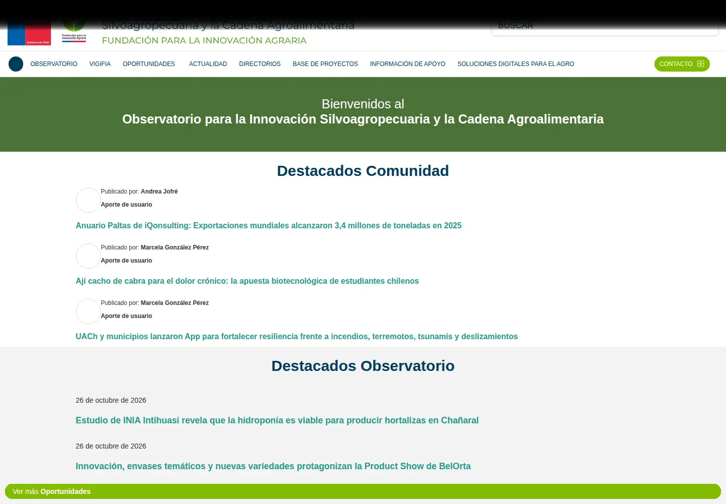 Screenshot of opia.cl