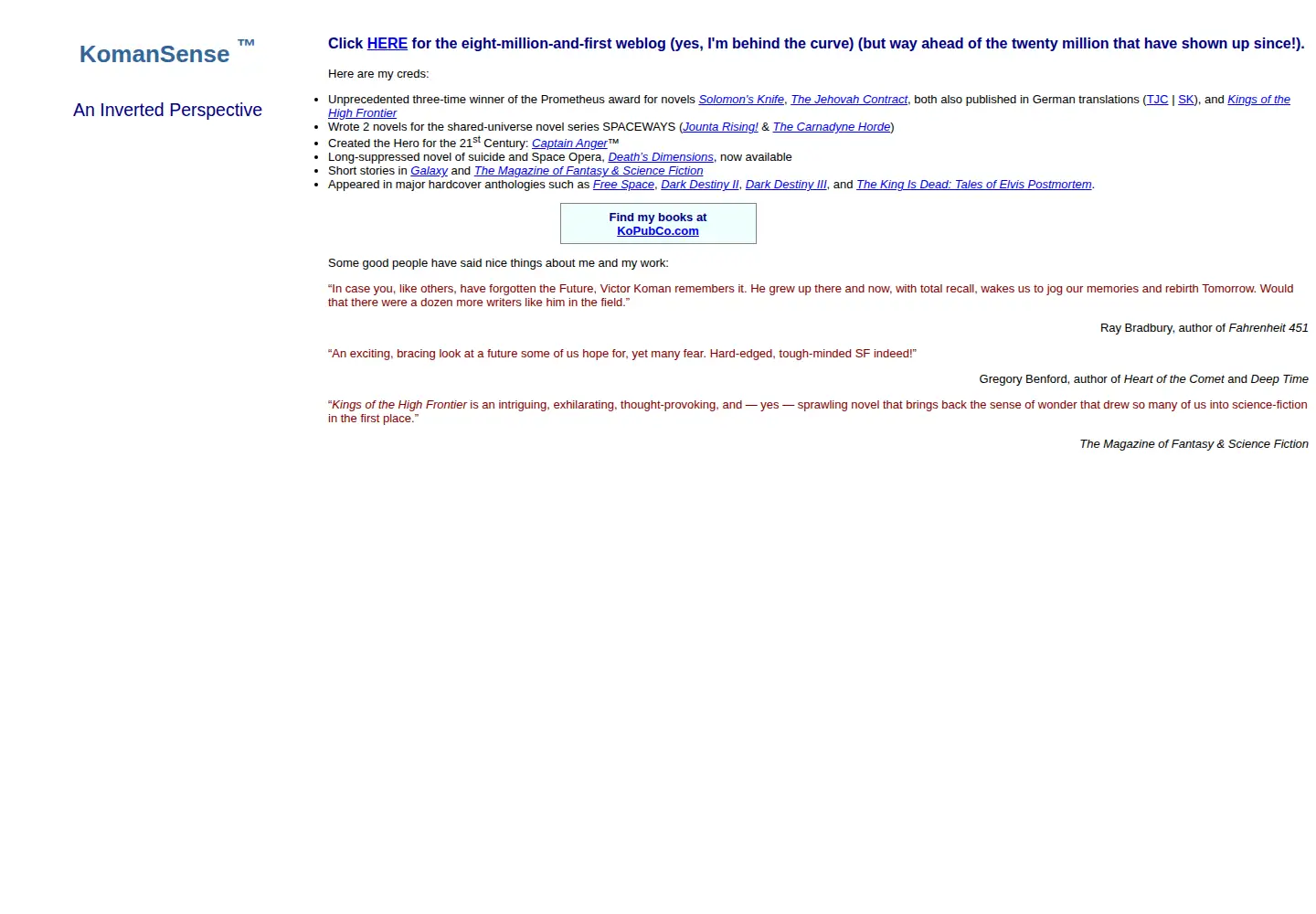 Screenshot of komansense.com