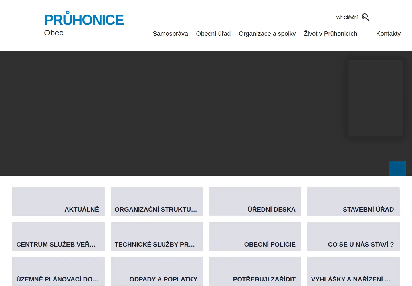 Captured homepage of pruhonice-obec.cz in the current scan