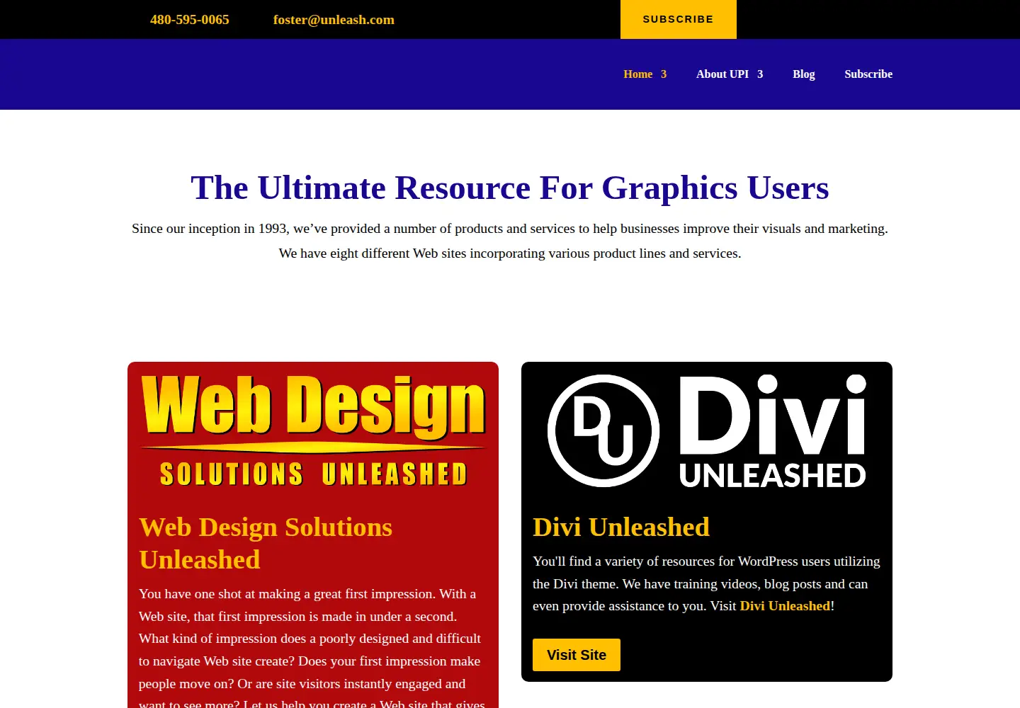 Captured homepage of unleash.com in the current scan
