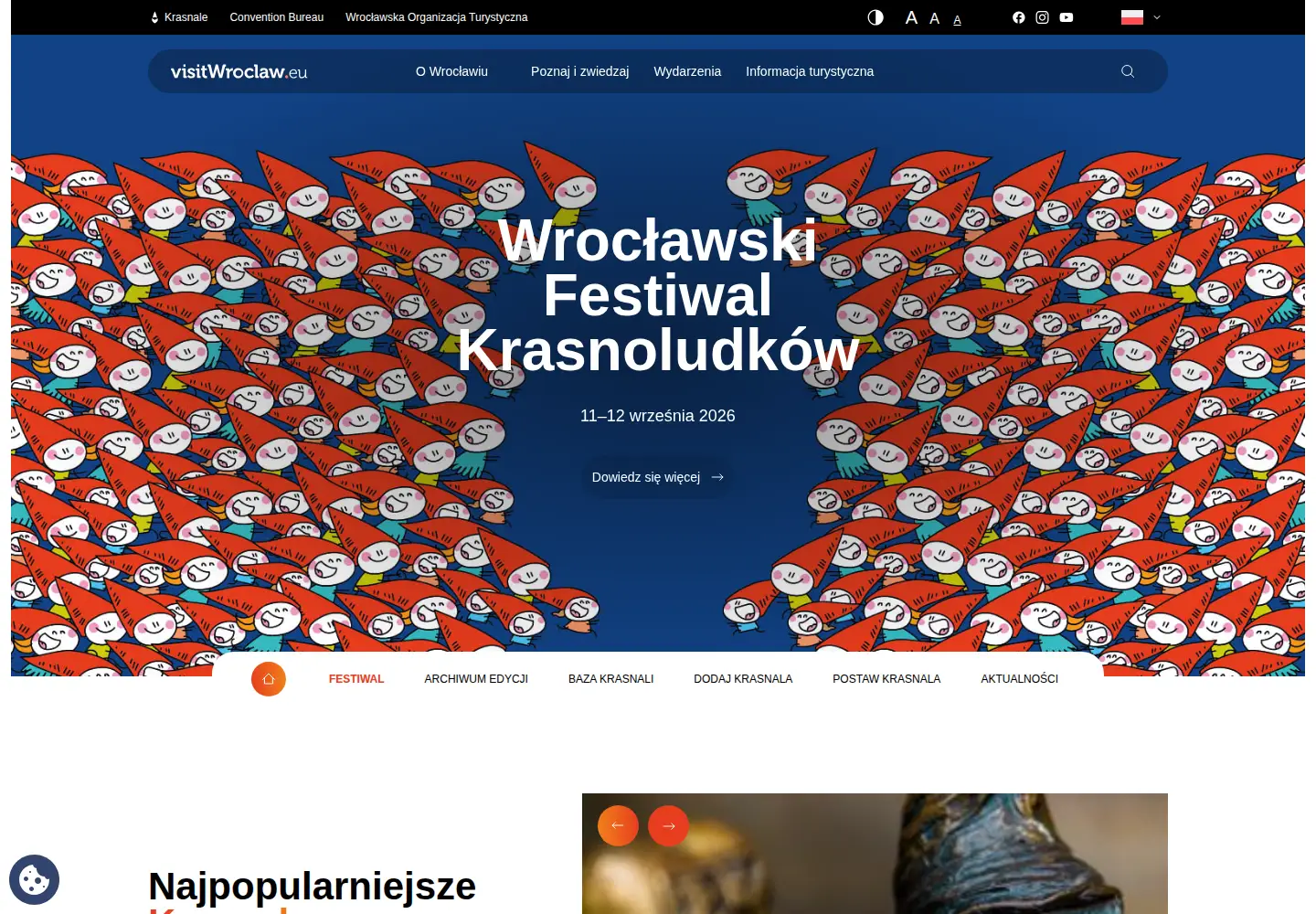 Captured homepage of krasnale.pl in the current scan