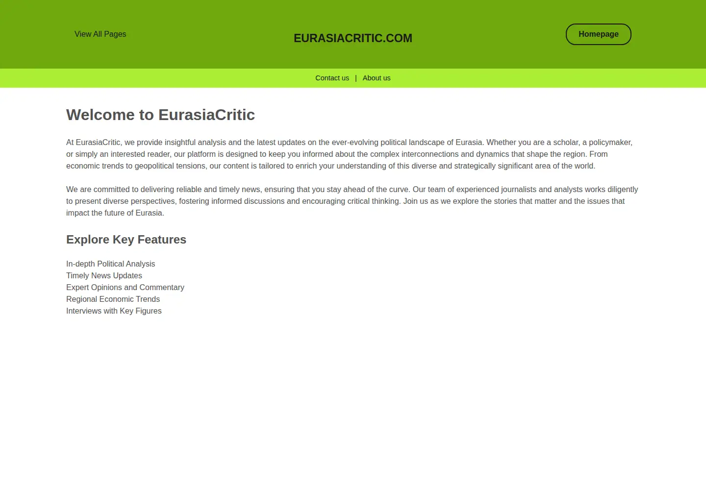 Screenshot of eurasiacritic.com