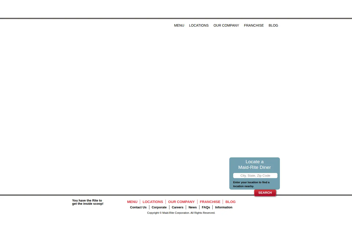 Captured homepage of maid-rite.com in the current scan