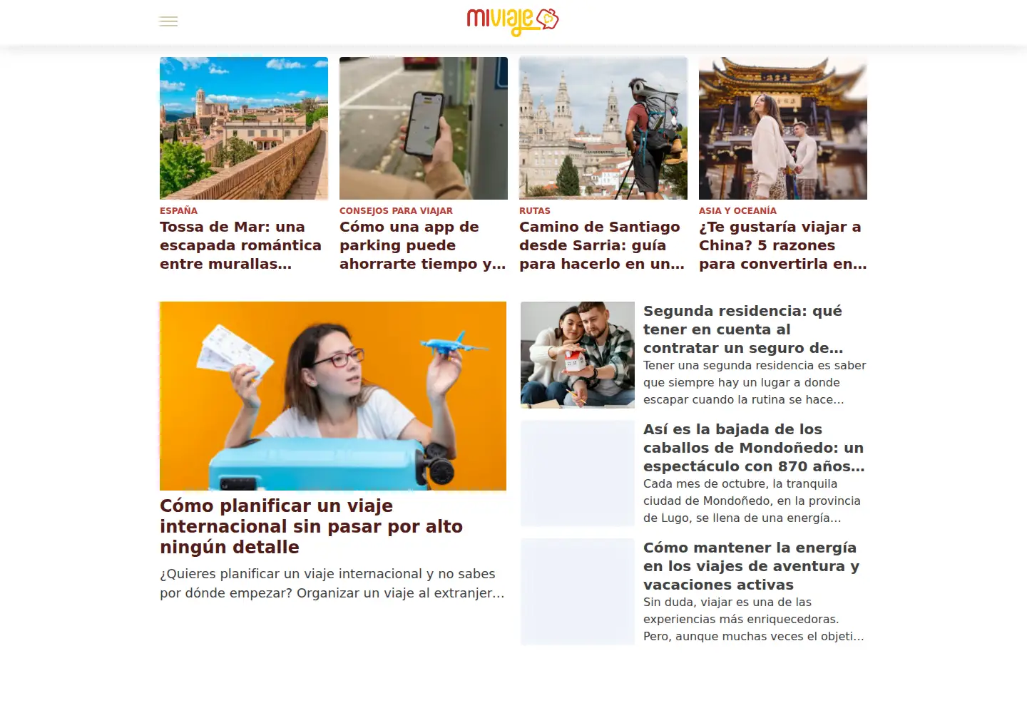 Screenshot of miviaje.com