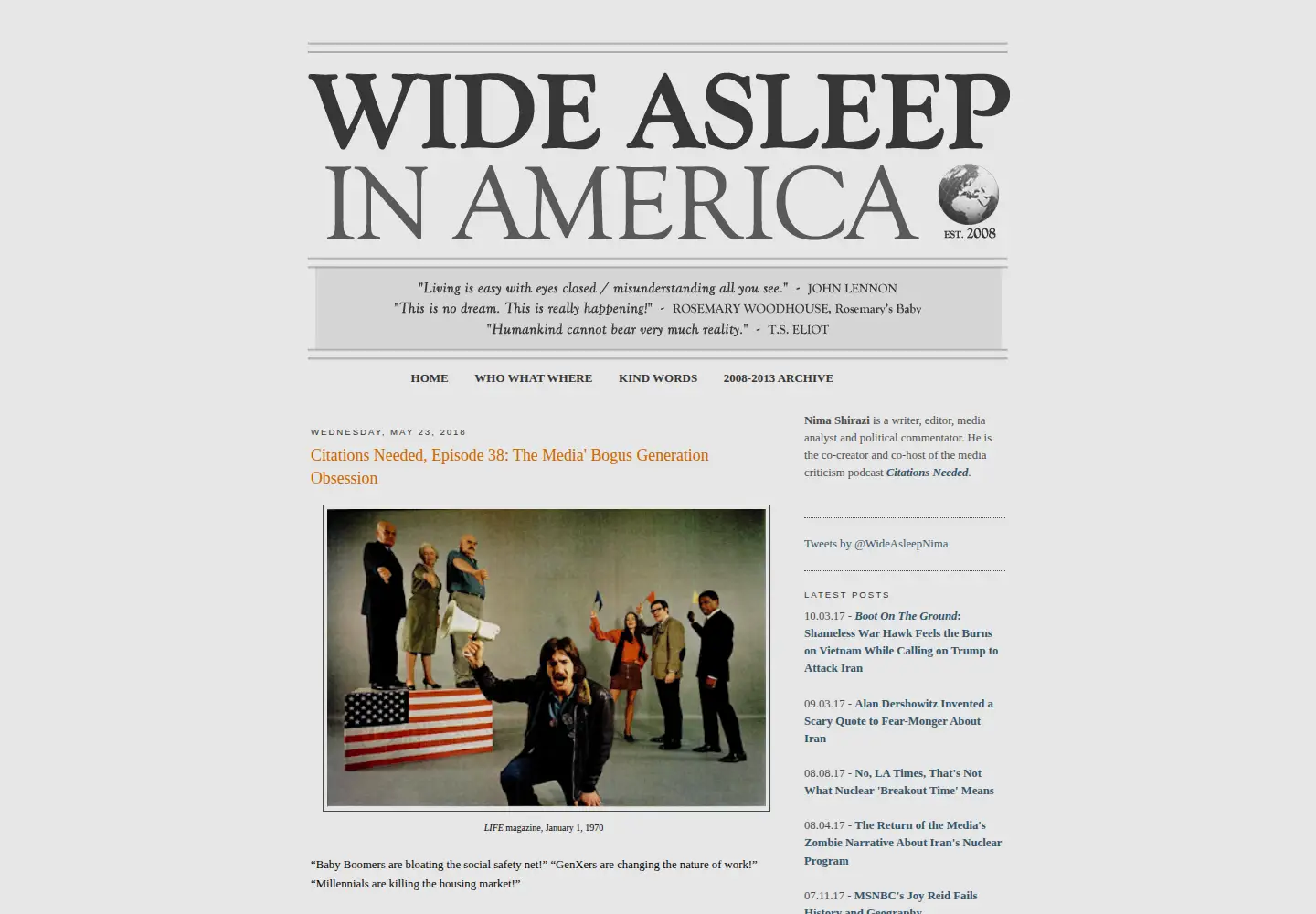 Captured homepage of wideasleepinamerica.com in the current scan