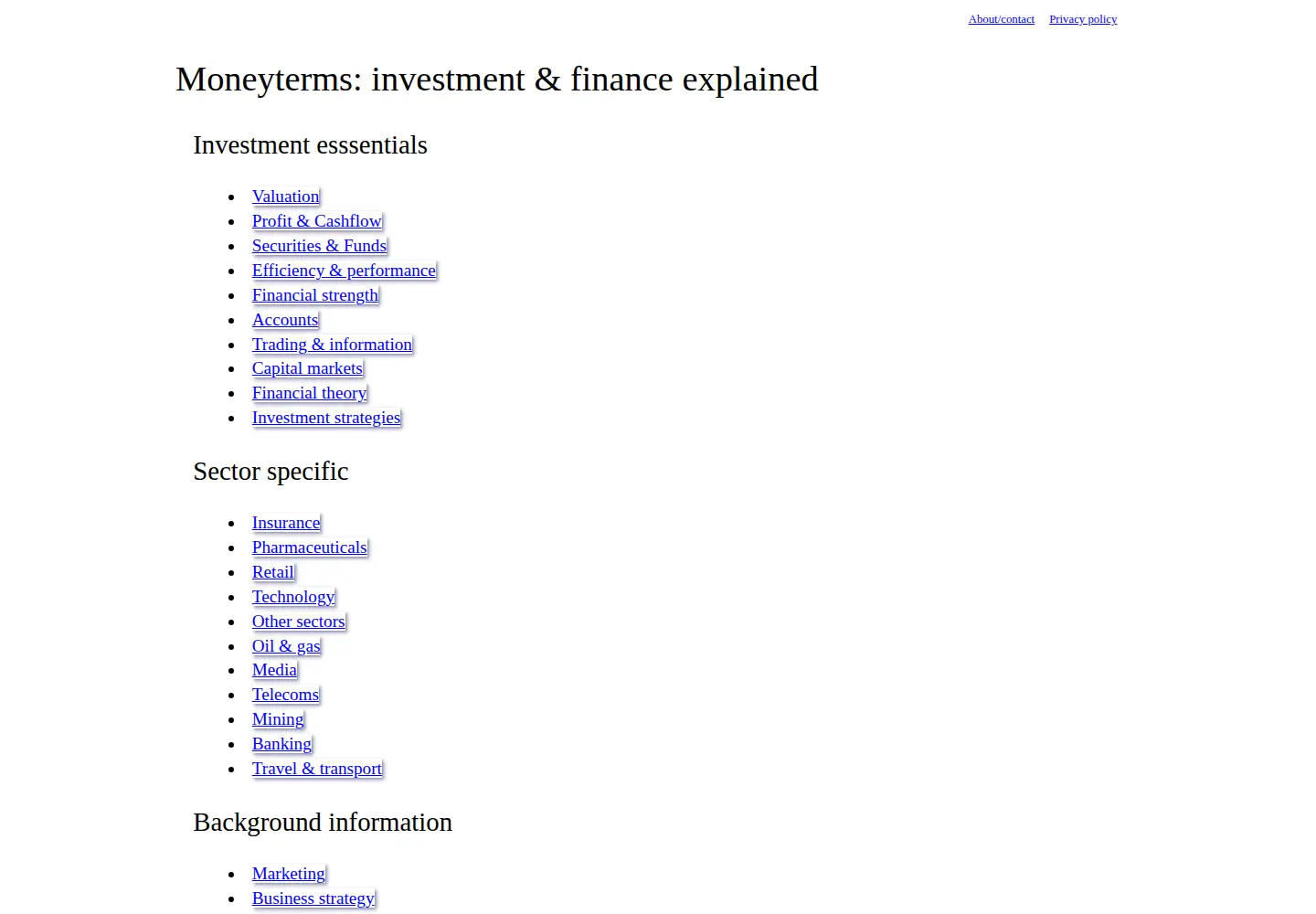 Screenshot of moneyterms.co.uk