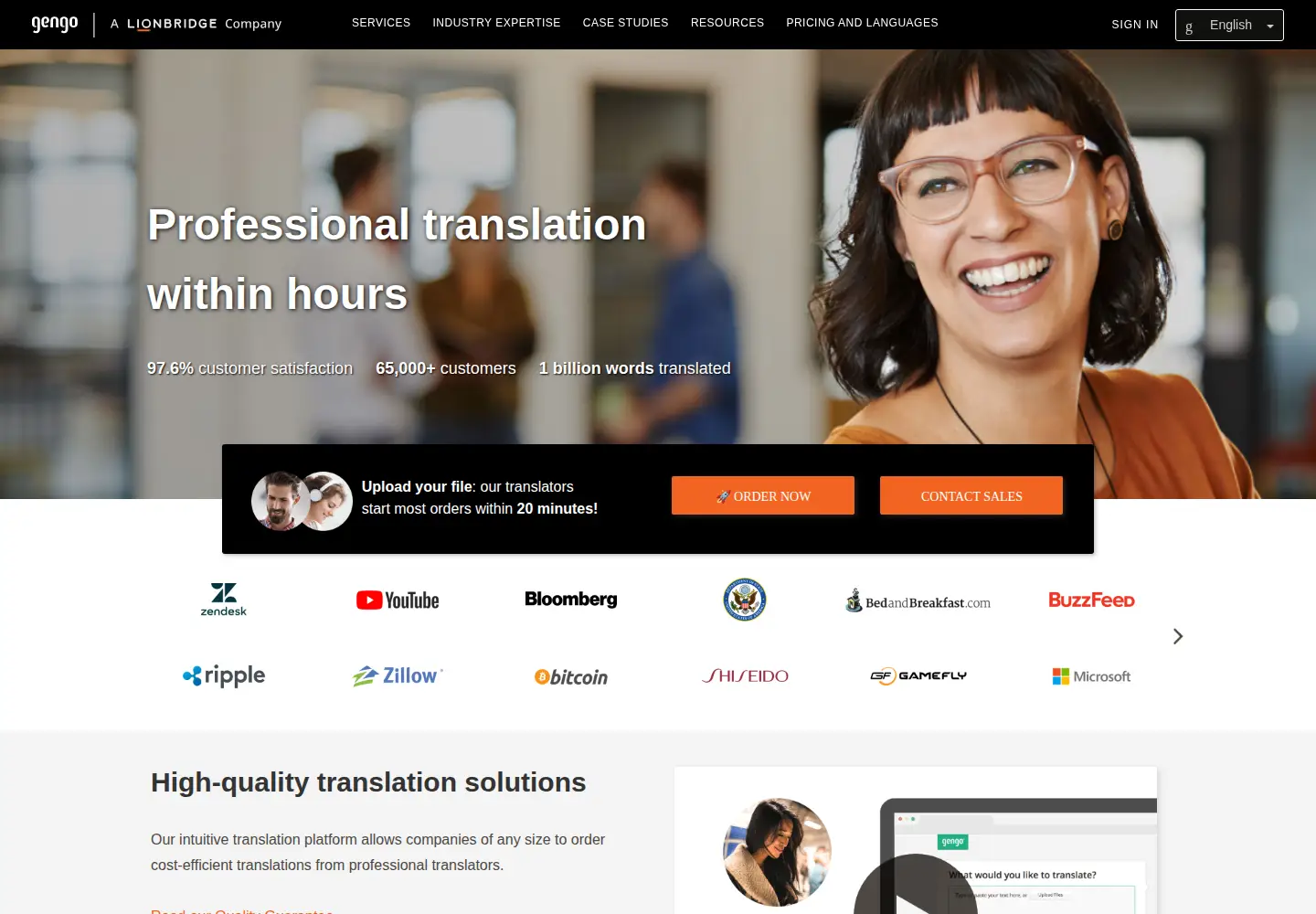 Screenshot of gengo.com
