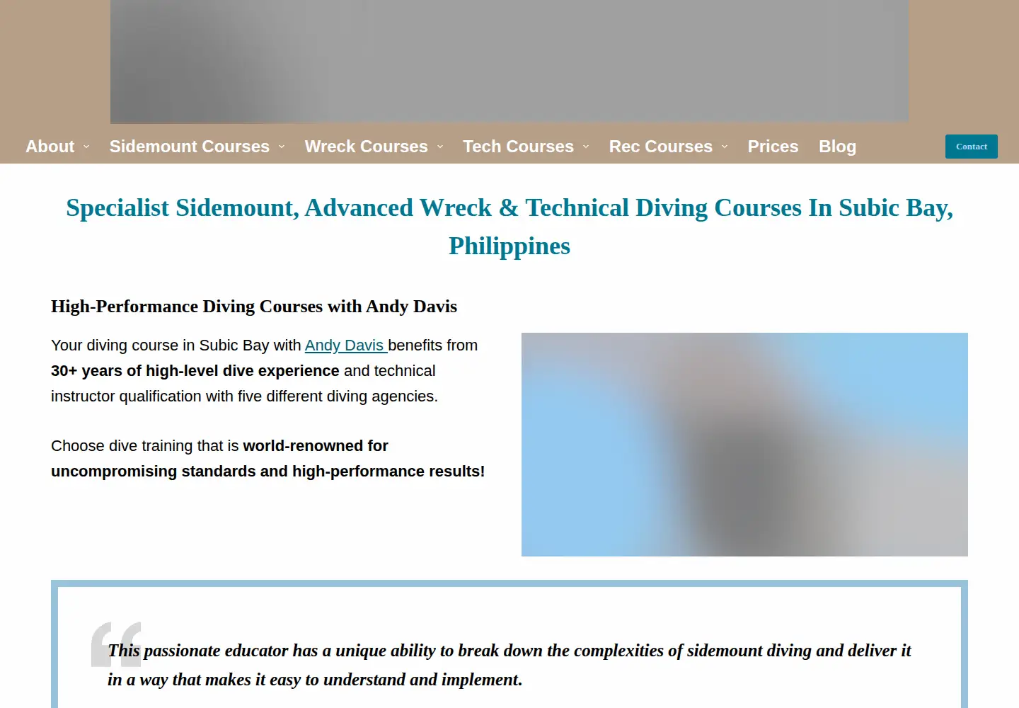 Captured homepage of scubatechphilippines.com in the current scan