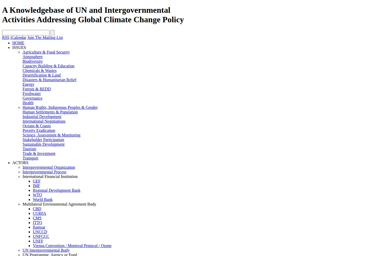 Captured homepage of climate-l.org in the current scan
