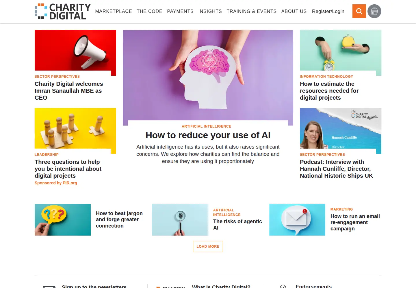 Screenshot of charitydigital.org.uk