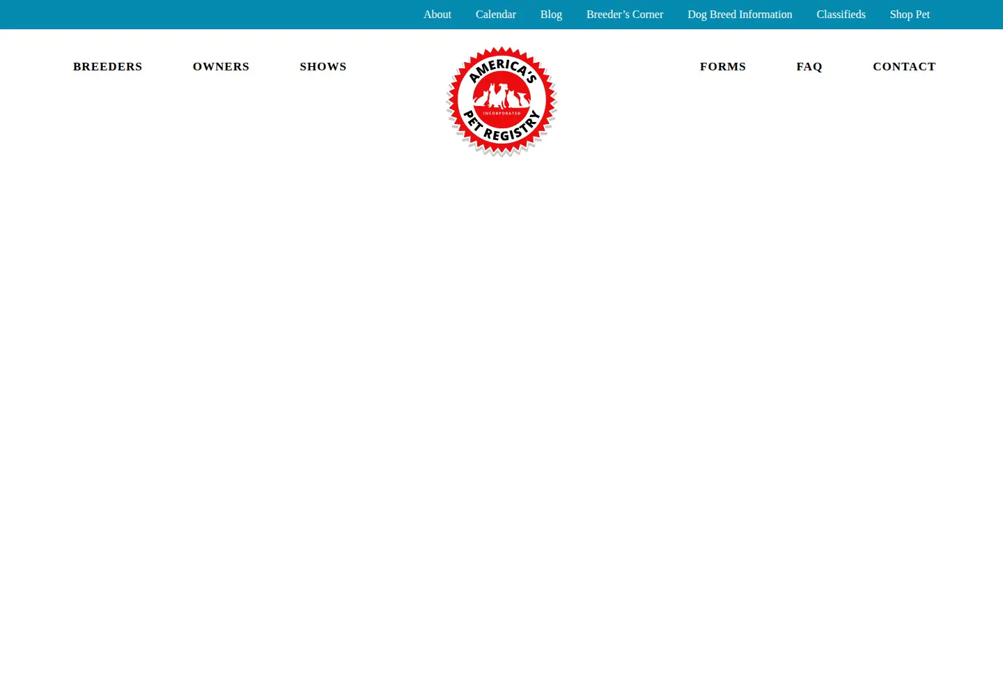 Captured homepage of aprpets.org in the current scan