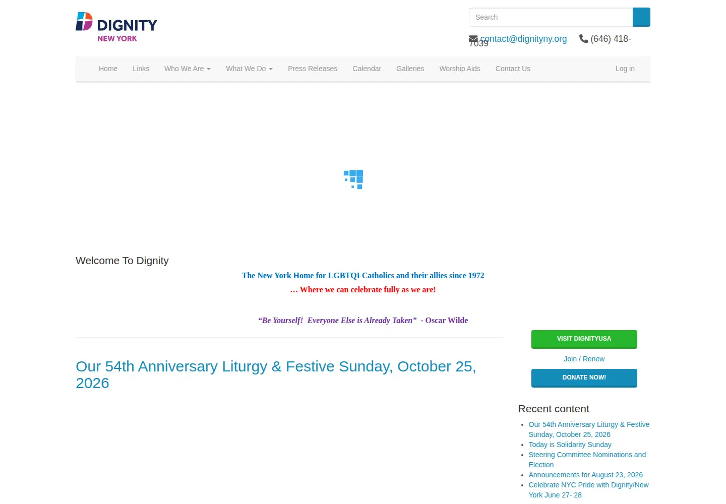Captured homepage of dignityny.org in the current scan