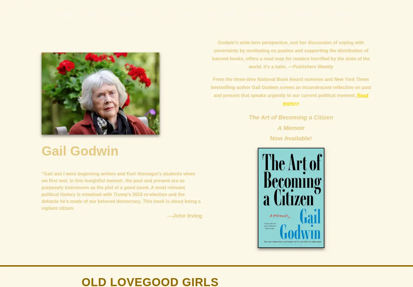 Captured homepage of gailgodwin.com in the current scan