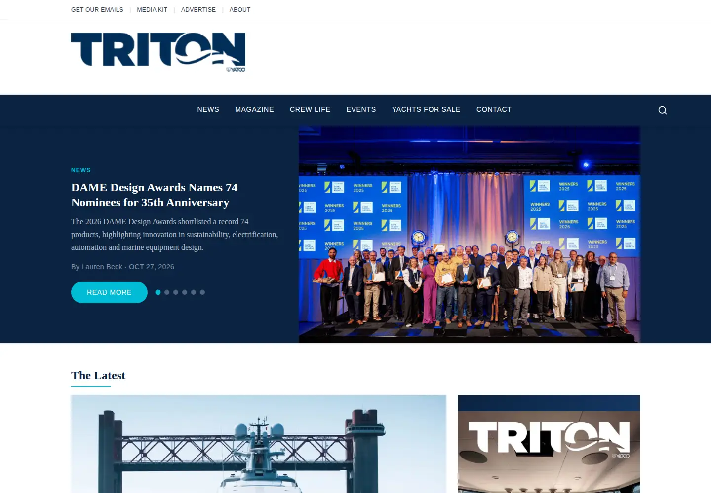 Captured homepage of the-triton.com in the current scan