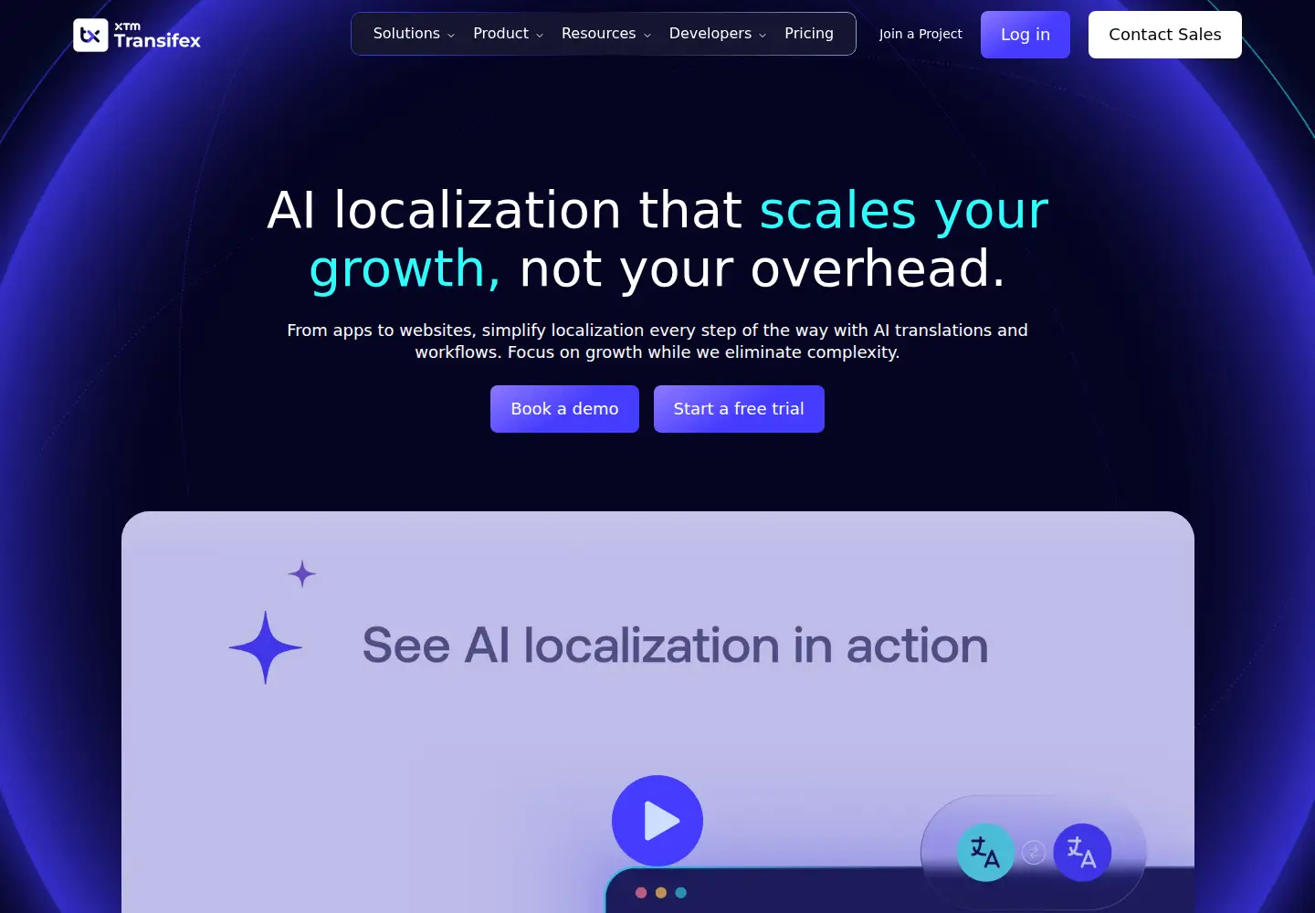 Screenshot of transifex.com