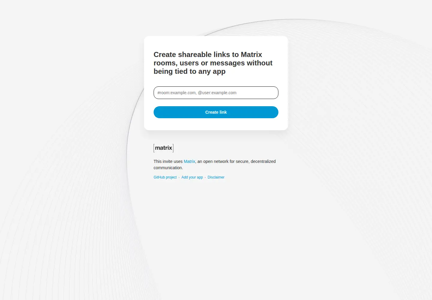 Screenshot of matrix.to
