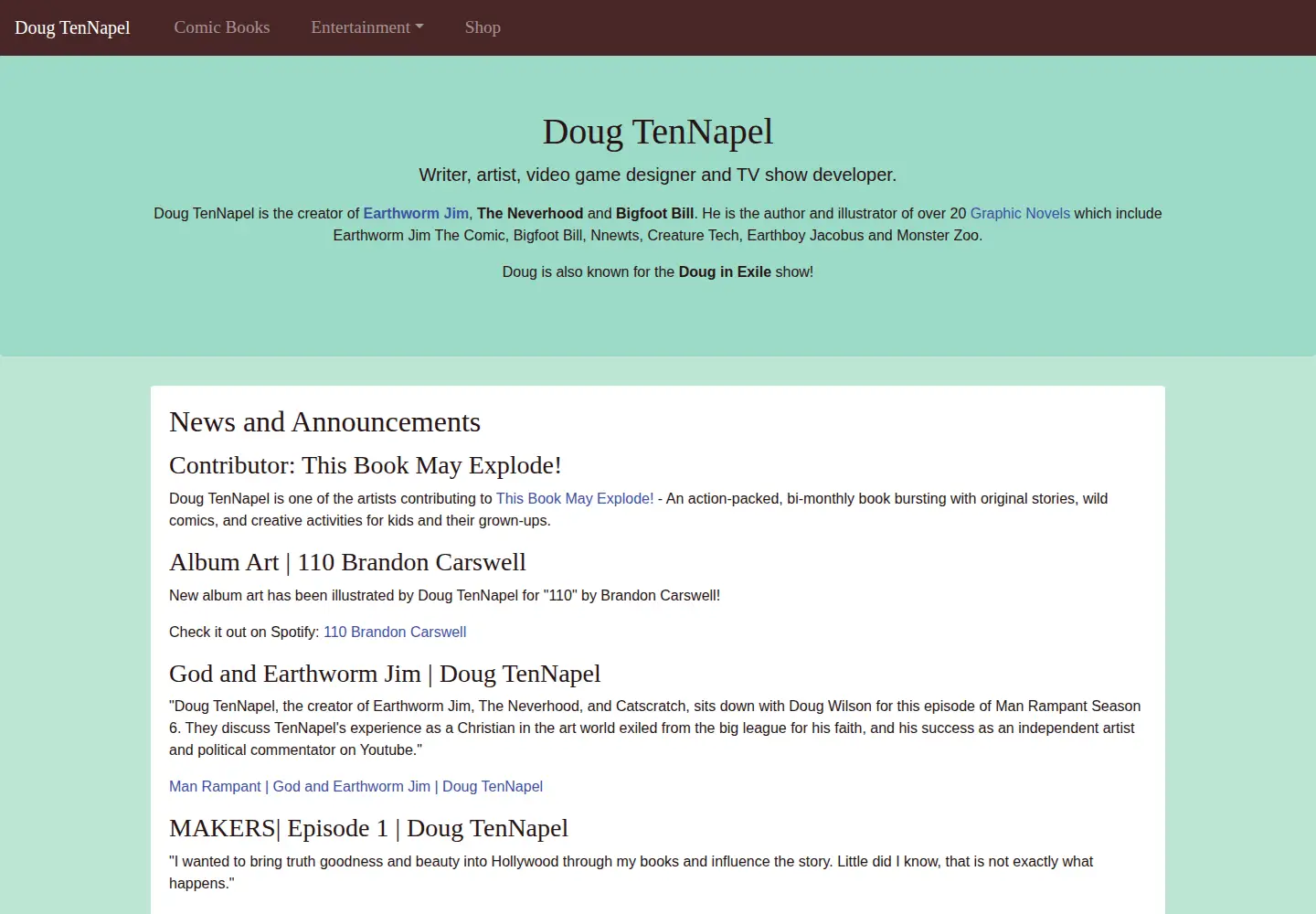 Screenshot of tennapel.com
