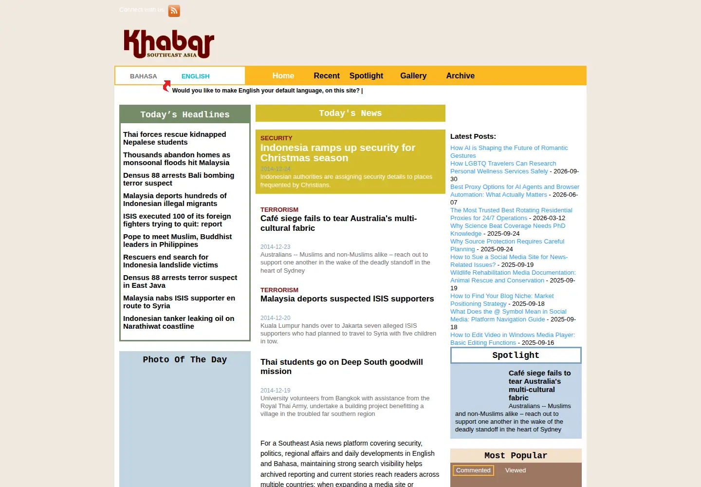 Captured homepage of khabarsoutheastasia.com in the current scan