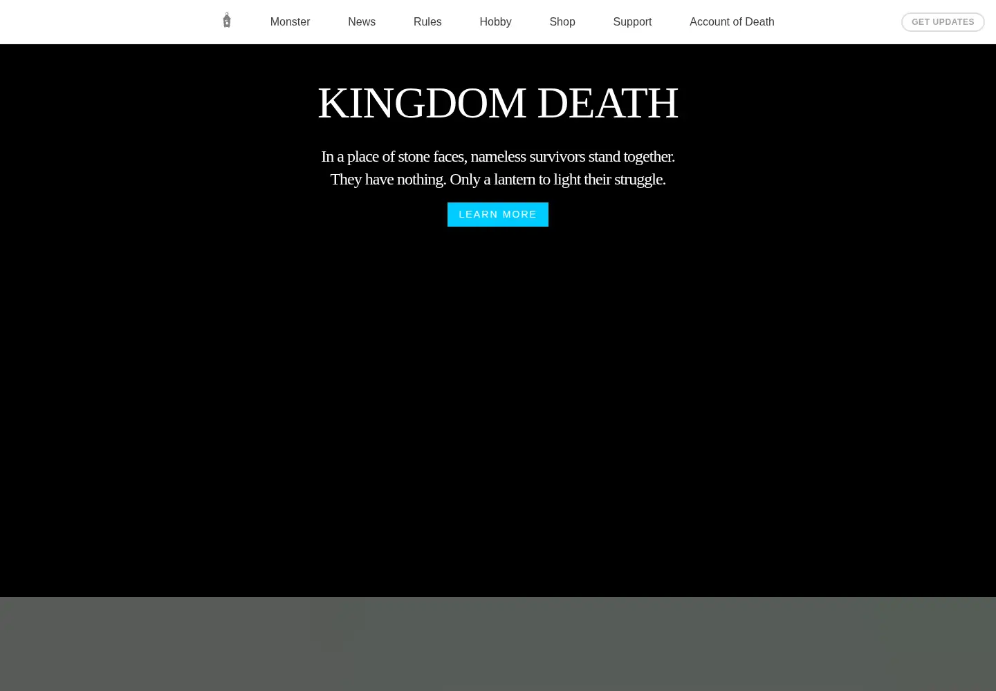 Captured homepage of kingdomdeath.com in the current scan